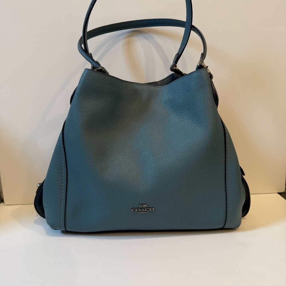 Coach Blue Leather Shoulder Bag NWOT Reposh